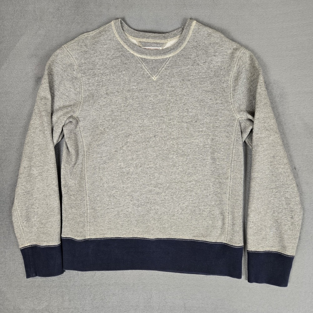 J Crew Wallace Barnes Sweatshirt Mens Medium Heritage Double V Gray Crew Retro - Picture 2 of 8